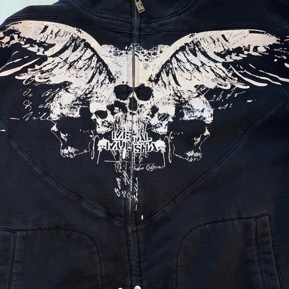 Metal Mulisha Vintage Mens Jacket Size Large Black War Paint Reversible Rare - Picture 9 of 16